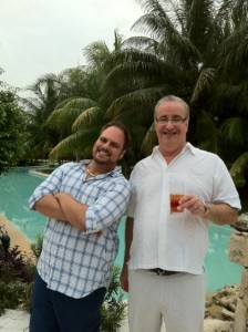 The two Maestros, relaxing after sweating it out in the kitchen